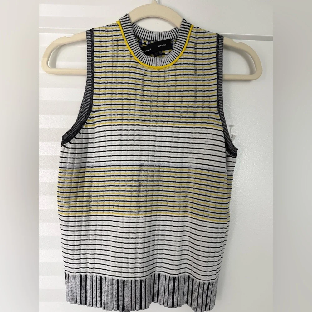 Proenza Schouler Yellow and Gray Striped Tank Top - Picture 2 of 4